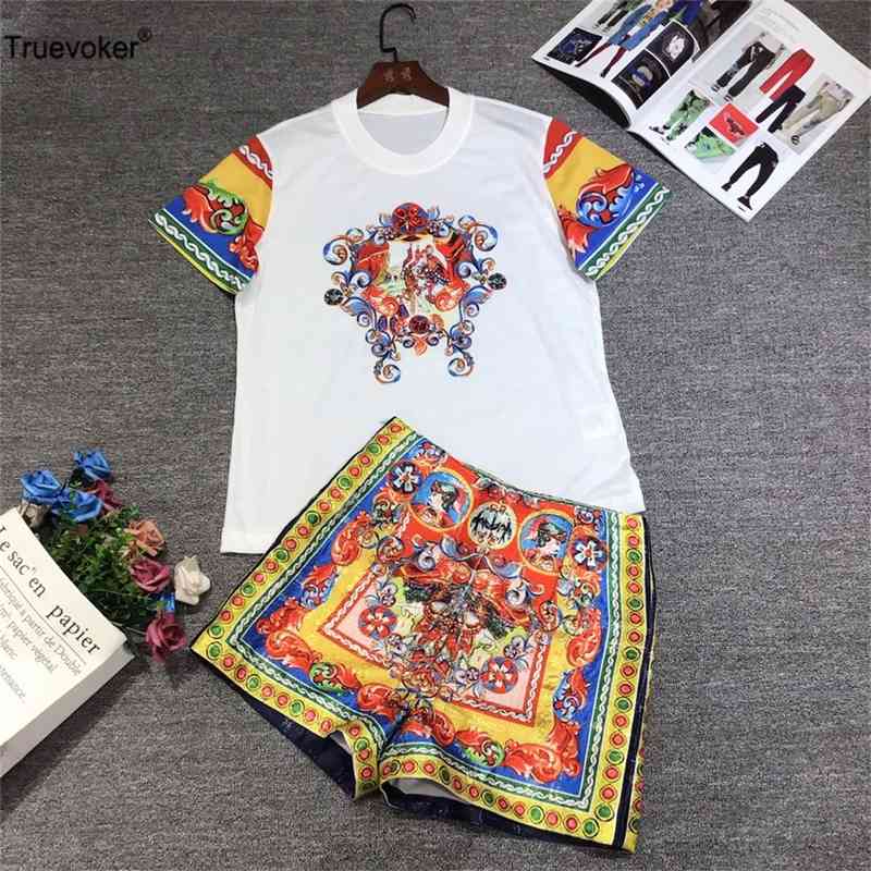 Truevoker Runway Designer Short Set Female Sleeve Ethnic Print Tee-shirt With Holiday Party Women Two Piece 210602, Multi
Truevoker Runway Designer Short Set Female Sleeve Ethnic Print Tee-shirt With Holiday Party Women Two Piece 210602, Multi