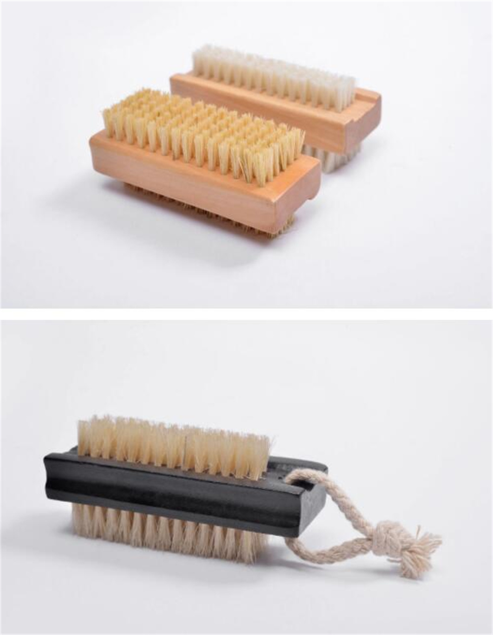 Factory Natural Pig Bristle Nail Brush Finger Hand & Foot for Cleaning Fingernail and Toenail