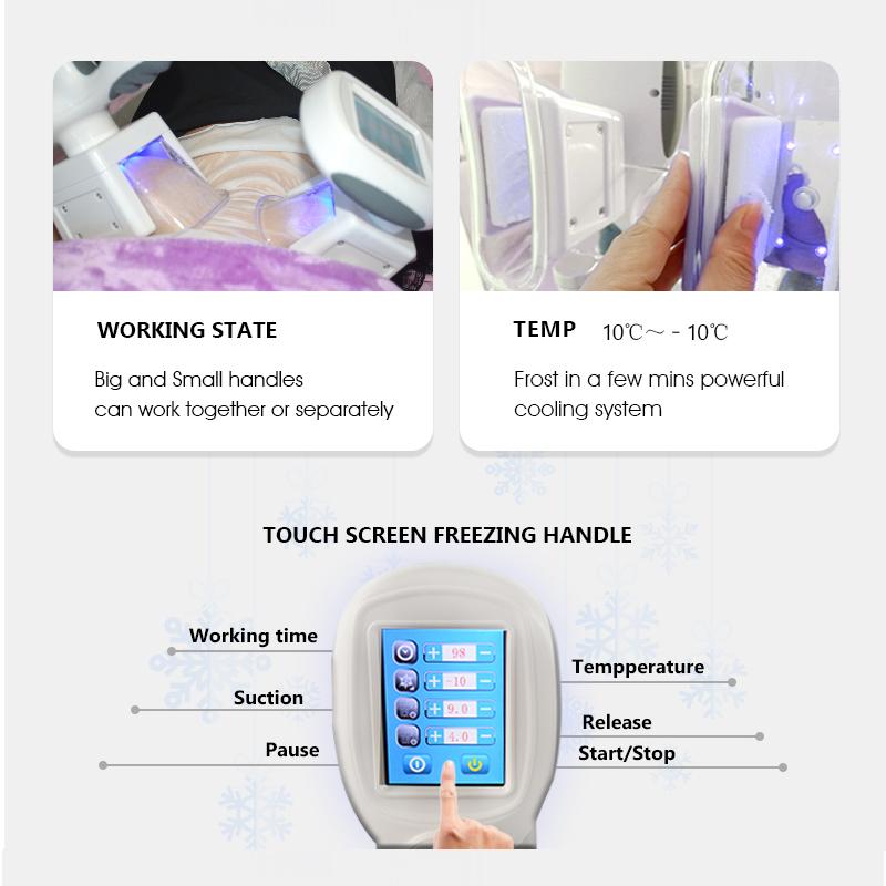 Two Cryo Heads Can Work At The Same Time Fat Freezing Cryolipolysis Machine Body Slimming Cavitation RF Equipment Weight Reduction Lipo Laser