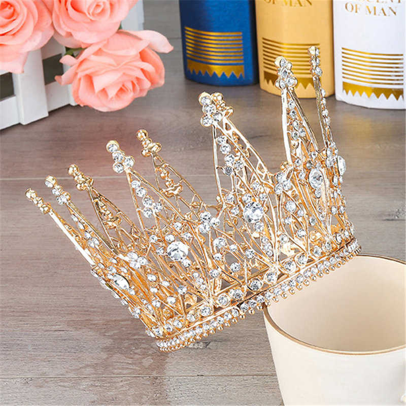 Fashion Pageant Bride Tiara Crown hair accessories Wedding jewelry Show dress Headdress Queen Diadem Prom 210707