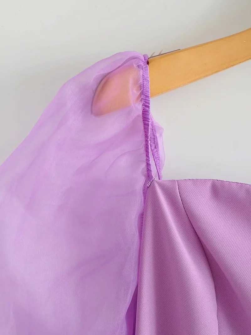 DEAT Women Patchwork Bandage Dress Square Collar Long Sleeve Arrivals Lady Temperament Fashion Spring Autumn 11D1692 210709