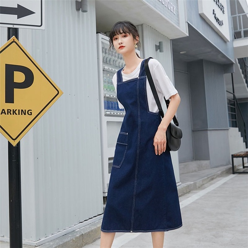 2021 New Sarafan women's denim shoulder strap, summer loose and chic, natural trapezoid , street clothing, series F20V, Blue
2021 New Sarafan women's denim shoulder strap, summer loose and chic, natural trapezoid , street clothing, series F20V, Blue