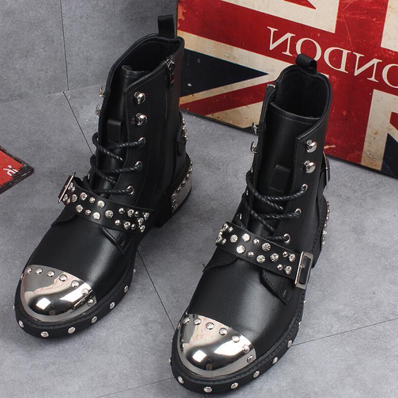 2021autumn/winter men's leather boots, rivets, high , middle tube iron toe Zapatos Hombre b34, Black
2021autumn/winter men's leather boots, rivets, high , middle tube iron toe Zapatos Hombre b34, Black