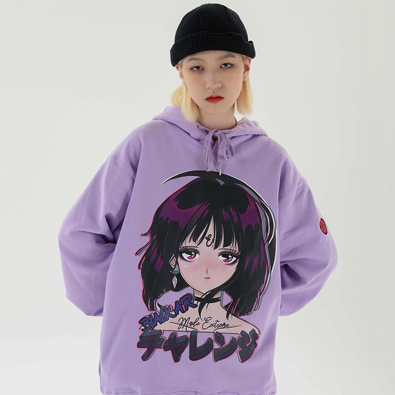 Hip Hop Hoodie Sweatshirt Streetwear Japanese Anime Girl Harajuku Hoodie Men HipHop Japan Cartoon Hoodie Pullover Loose LJ201028
