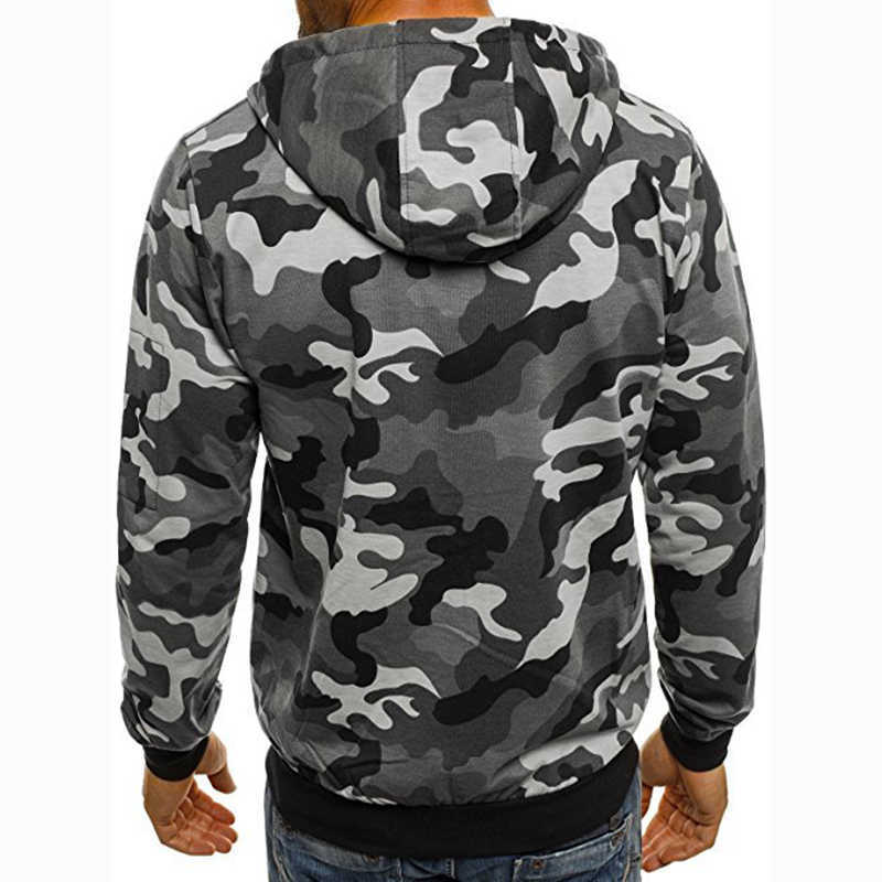 Covrlge Men's Zipper Hoodie Autumn Camouflage Sweatshirts Hoody Casual Fashion Solid Streetwear Homme Hoodies MWW169 211018