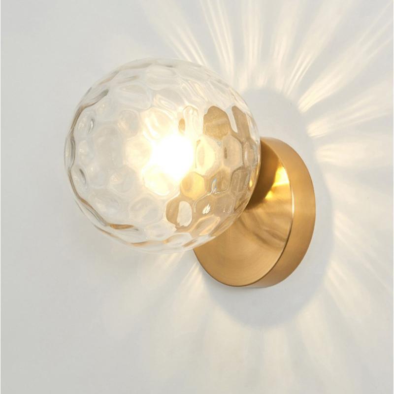 

Modern Glass Round Wall Lamp Scandinavian wall sconce Bedside Lamp luminaire Applique Murale Stairs Led Light E27 home lighting