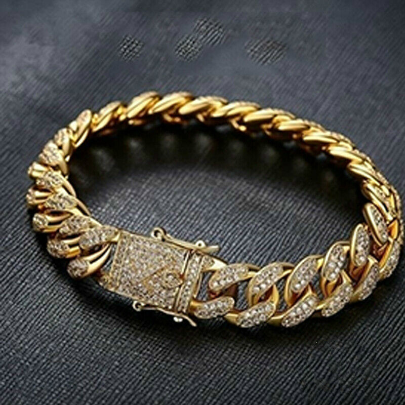 New Fashion Charm Chain Bracelet Men's Heavy Solid Alloy Curb Sand Blast Bangle bangle Men Hip Hop Rock Bracelets Fashion Jewelry Wrist Chain Ban