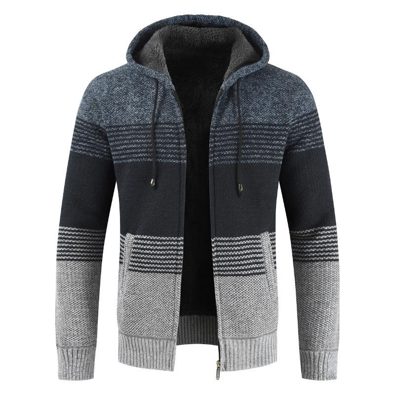 Men's Sweaters Autumn Sweater Winter Thick Warm Hooded Coat Stripe Wool Cardigan Jumpers Zipper Fleece Men Hombre, Blue
Men's Sweaters Autumn Sweater Winter Thick Warm Hooded Coat Stripe Wool Cardigan Jumpers Zipper Fleece Men Hombre, Blue