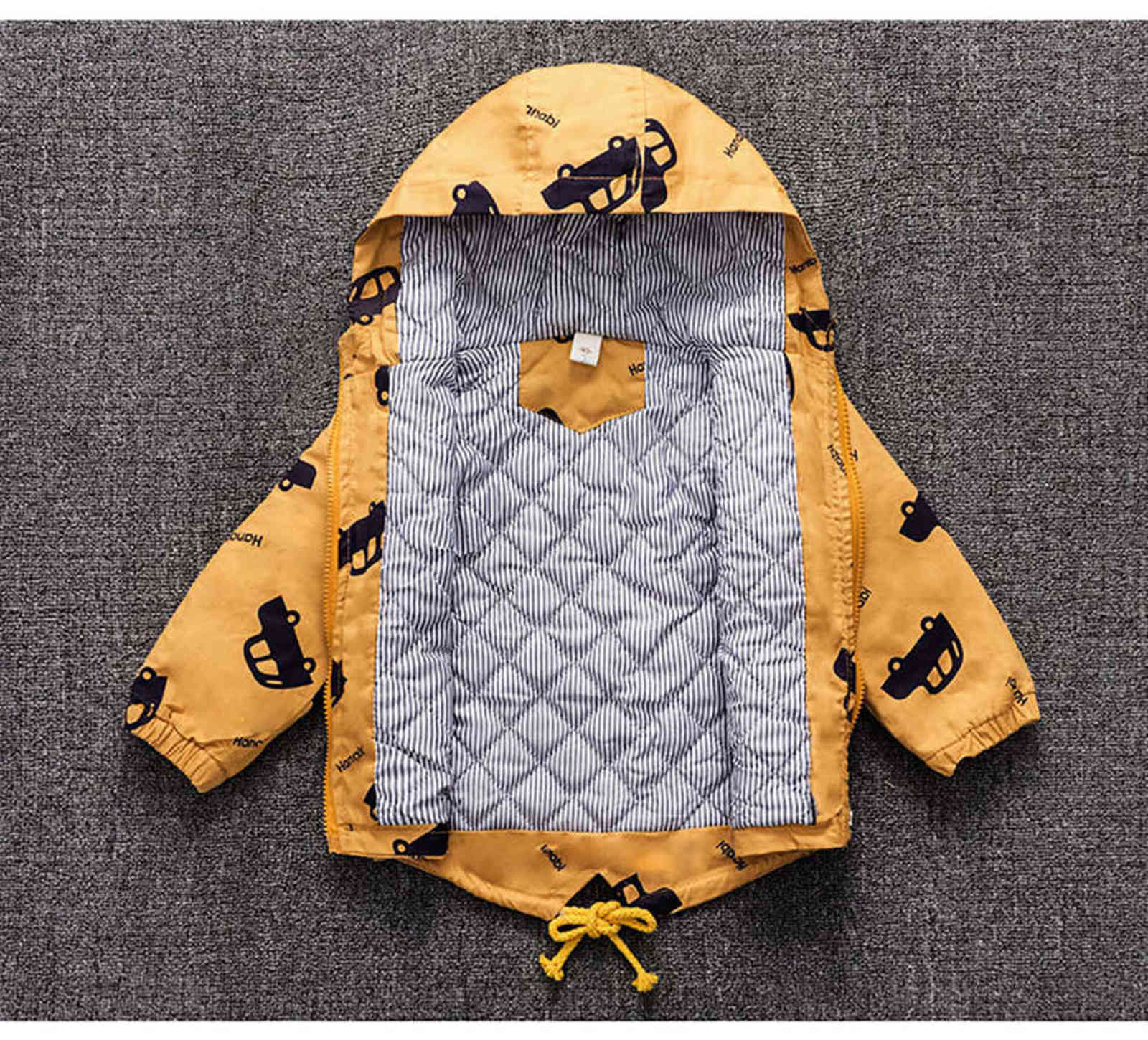 Winter Boys Jackets Thick Warm Outerwear Child Catoon Hooded Coats Plus Velvet Kids Windbreaker Baby Coats Clothing 211111