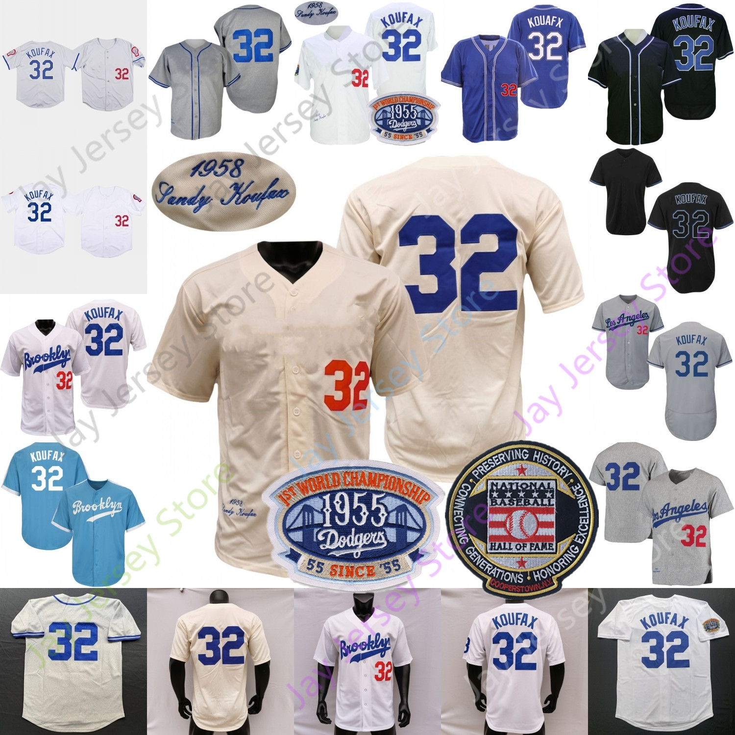 32 Sandy Koufax Jersey Vintage 1958 Cream White With 1ST WS Patch Hall Of Fame 1963 Hemp-Grey 1981 Grey Black Fashion Blue Player Size S-3XL
32 Sandy Koufax Jersey Vintage 1958 Cream White With 1ST WS Patch Hall Of Fame 1963 Hemp-Grey 1981 Grey Black Fashion Blue Player Size S-3XL