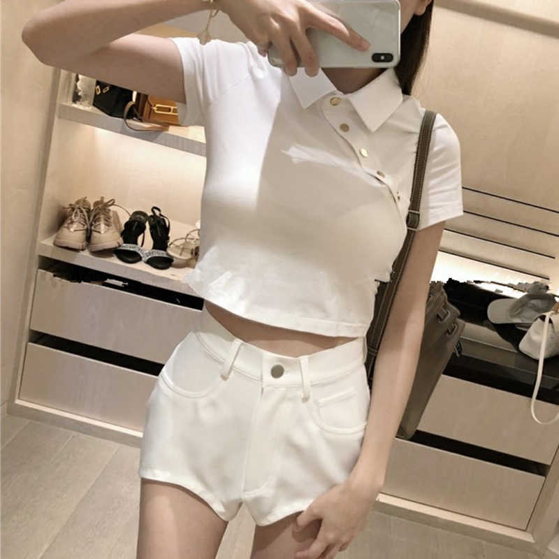 White Casual Short For Women High Waist Minimalist Straight Loose Korean Shorts Females Summer Fashion Clothing Stylish 210531