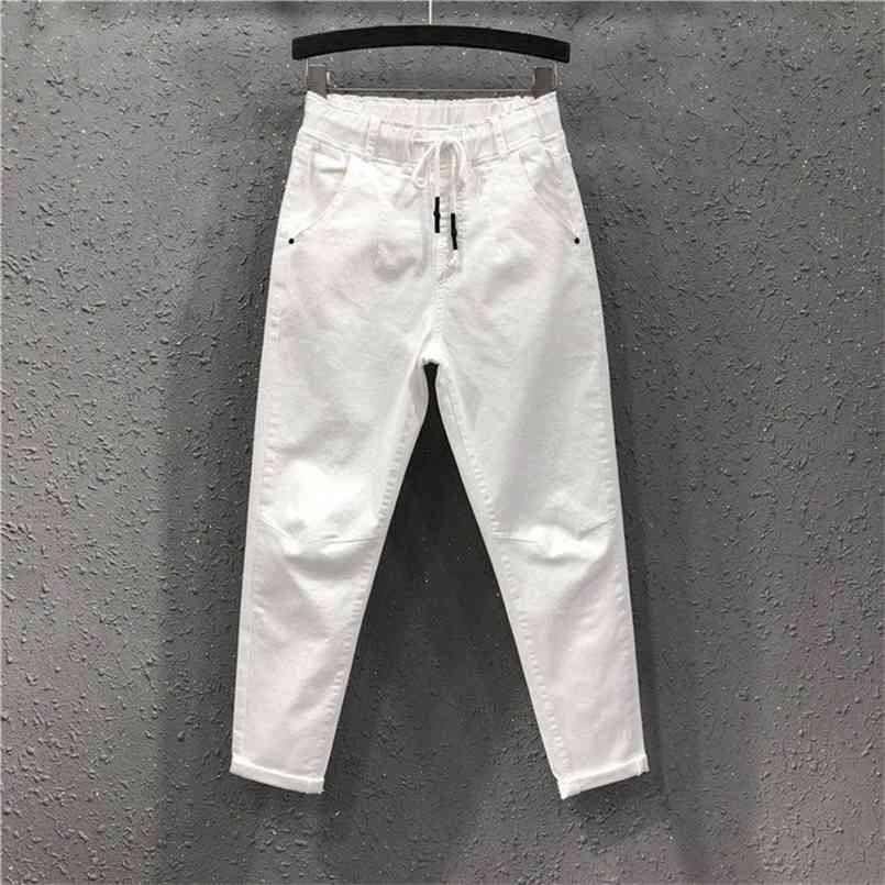 Spring Summer Women Cotton Denim Pants Plus Size Elastic Waist Loose Harem Female Casual Ankle-length White Jeans D317 210720, Black
Spring Summer Women Cotton Denim Pants Plus Size Elastic Waist Loose Harem Female Casual Ankle-length White Jeans D317 210720, Black
