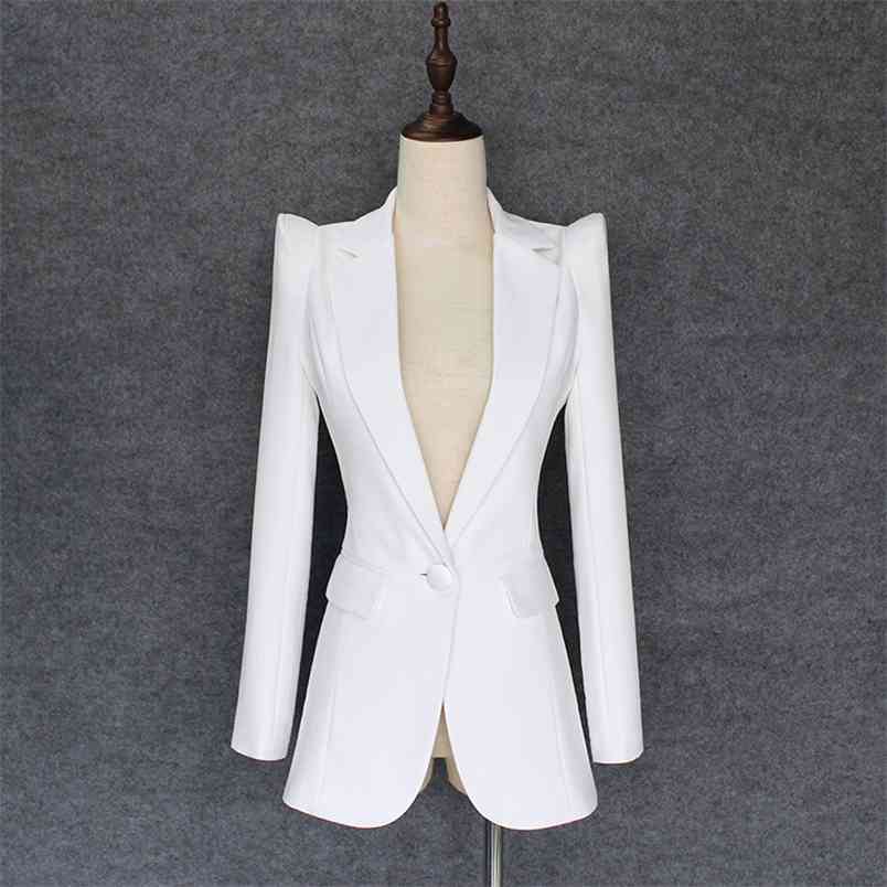 HIGH QUALITY Fashion Designer Blazer Jacket Women's Soaring Shoulders Single Button Outer Wear 210915, Black
HIGH QUALITY Fashion Designer Blazer Jacket Women's Soaring Shoulders Single Button Outer Wear 210915, Black