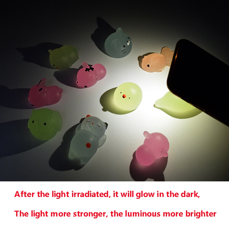 Luminous Cute Mochi Cat Squeeze Fun Kids Kawaii Toy Squishy Soft Stress Reliever Slow Rising Anti-stress Fidget Reliver 0551
