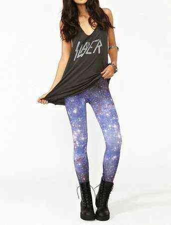 Sales S To 4XL Punk Galaxy Space Women Leggings 6 Patterns Red Blue Grey Purple Casual Leggins 211215