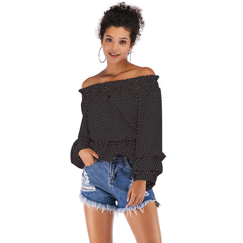 Summer Women Off Shoulder Tops Long Sleeve Polka Dot Ladies Shirt Streetwear Womens Top And Blouses Elegant Chiffon Blouse 210608, White
Summer Women Off Shoulder Tops Long Sleeve Polka Dot Ladies Shirt Streetwear Womens Top And Blouses Elegant Chiffon Blouse 210608, White