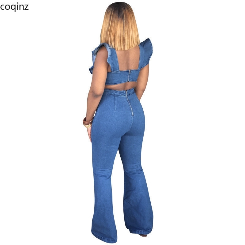 Plus Size Summer Bodycon Rompers Womens Jumpsuits Body Femme Overalls Denim Jumpsuite Bodysuit Sexy Macacao Feminino LD8327 T200509