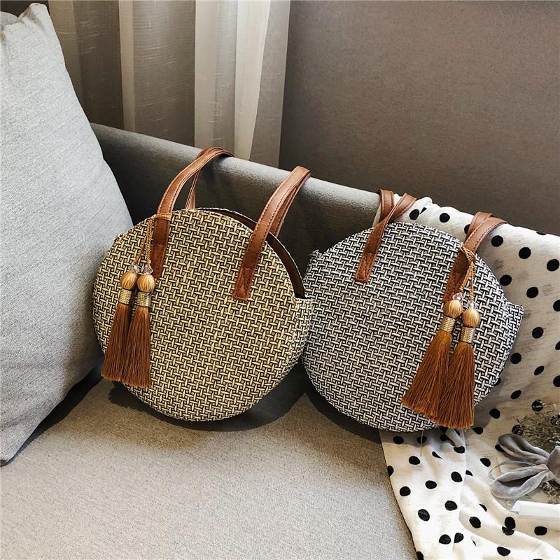 Fashion New Style Retro Literature Forest Series Small Round Bag Beach Woven Bag Tassel One Shoulder Handbag, As picture
Fashion New Style Retro Literature Forest Series Small Round Bag Beach Woven Bag Tassel One Shoulder Handbag, As picture