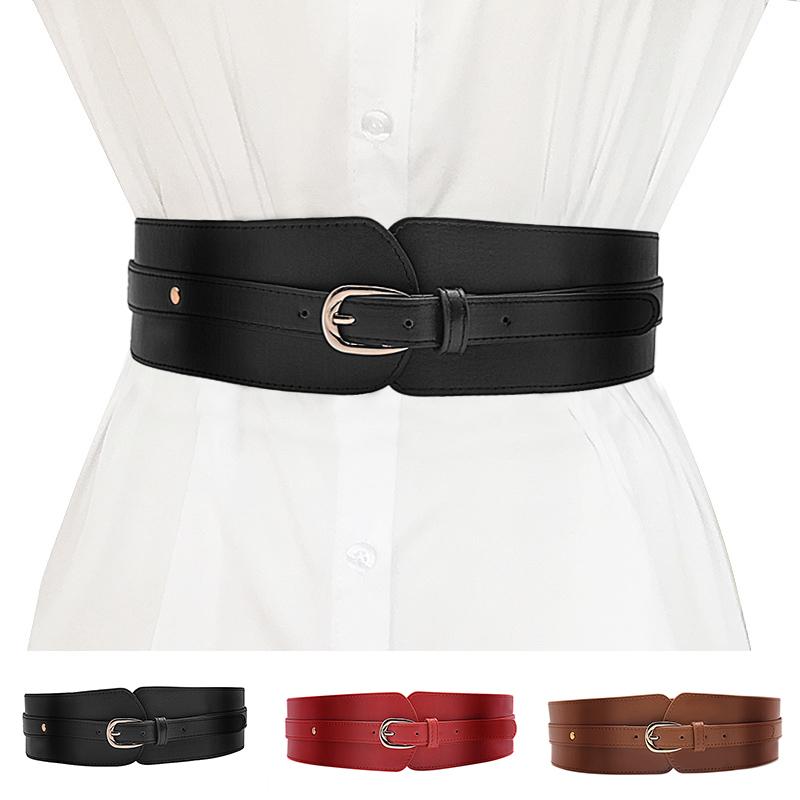 Belts Ladies Wide Belt Elastic Vintage Buckle Leather Fashion Wild Pin Women's Waist, Black;brown
Belts Ladies Wide Belt Elastic Vintage Buckle Leather Fashion Wild Pin Women's Waist, Black;brown