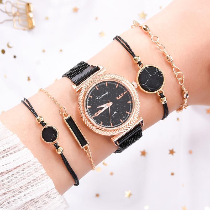 Wristwatches Fashion Watch Women 5pcs/set Luxury Quartz Wrist Watches For Gold Sliver Ladies Gift A3751
Wristwatches Fashion Watch Women 5pcs/set Luxury Quartz Wrist Watches For Gold Sliver Ladies Gift A3751