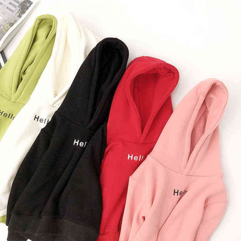 Autumn Winter Sweatshirt Boys Girls Children Thicken Pullover Top Fashion Korean Hoodie Letter tops girls 211110