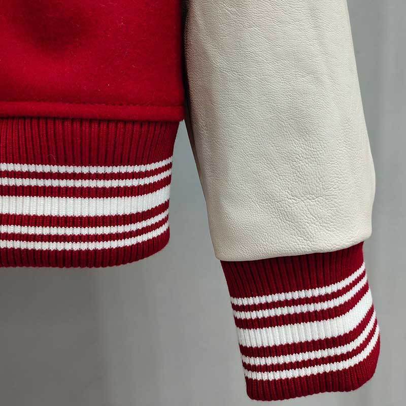 Red Black Cool College Baseball Jacket winter jackets for Men Fashion Design Pu Leather Sleeve Mens Overcoat Slim Fit Varsity Jacket Autumn Veste