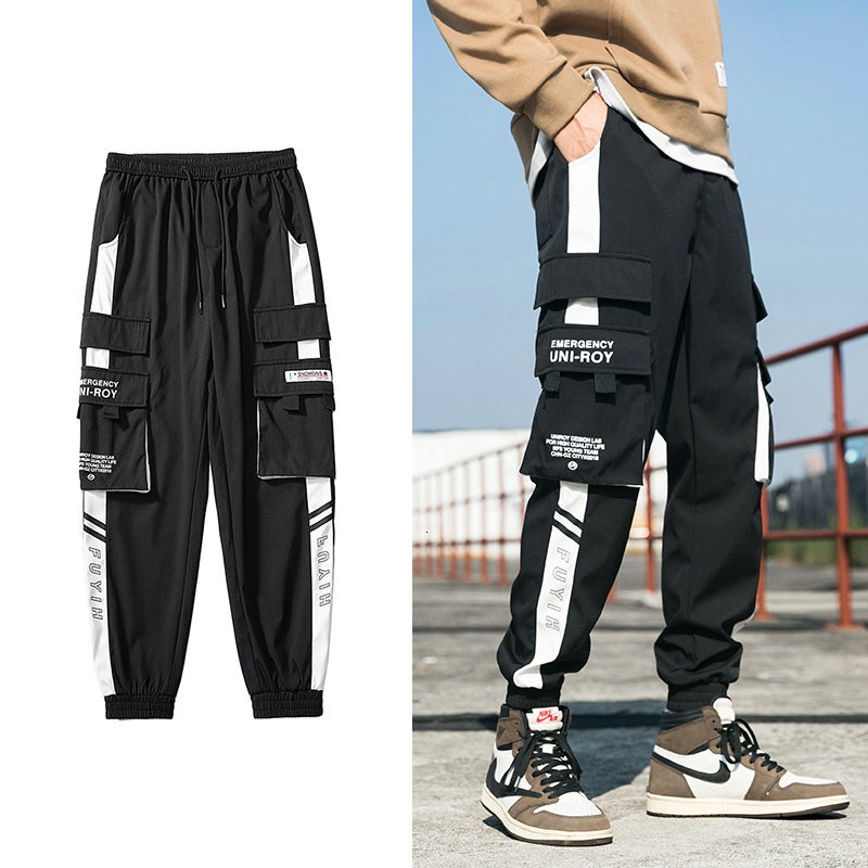 New Hip Hop Cargo Ribbons of Men Joggers Men's Streetwear Military 2021 Male Fashion Elastic Waist Black Cotton Pants 6pdp, Black red
New Hip Hop Cargo Ribbons of Men Joggers Men's Streetwear Military 2021 Male Fashion Elastic Waist Black Cotton Pants 6pdp, Black red