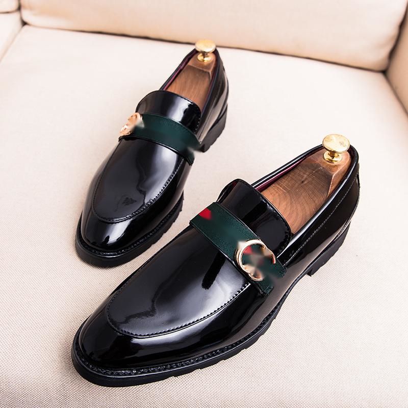 

Casual Business Shoes Outdoors Comfortable PU Leather Loafer Shallow Classic Black 2021 New Men Shoes Spring Autumn Slip on Round Toe Concise DH604