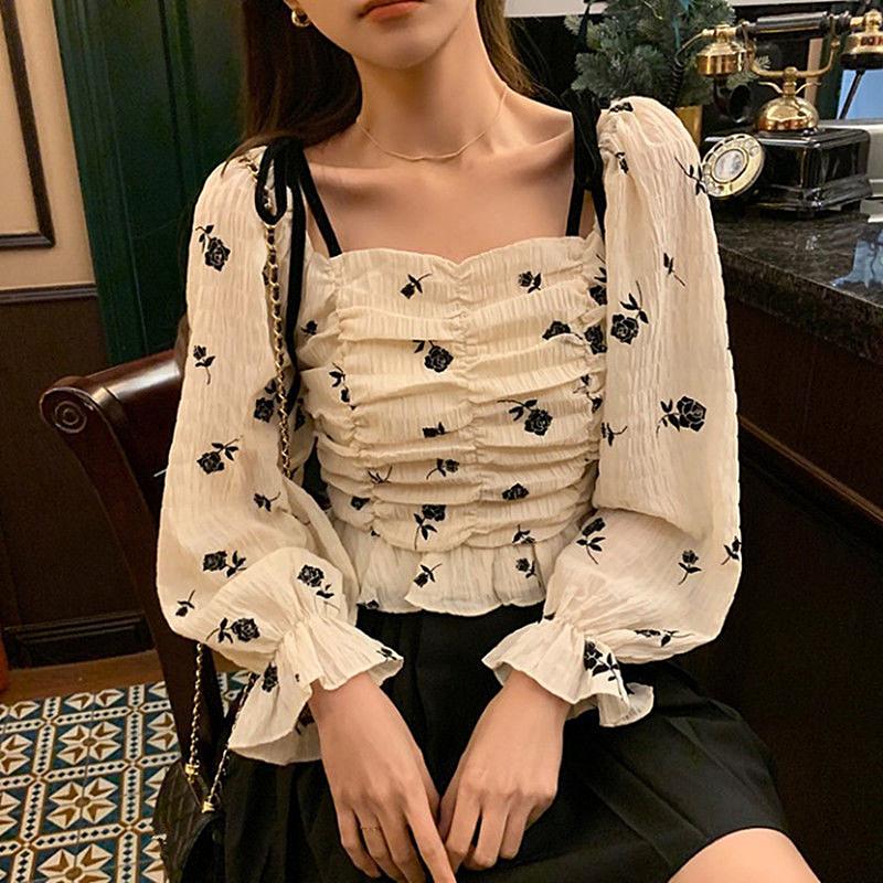 Women' Blouses & Shirts Korean Puff Sleeve Blouse Women 2021 Square Collar Floral Cute Elegant Plus Size Crop Tops Femme, Apricot
Women' Blouses & Shirts Korean Puff Sleeve Blouse Women 2021 Square Collar Floral Cute Elegant Plus Size Crop Tops Femme, Apricot