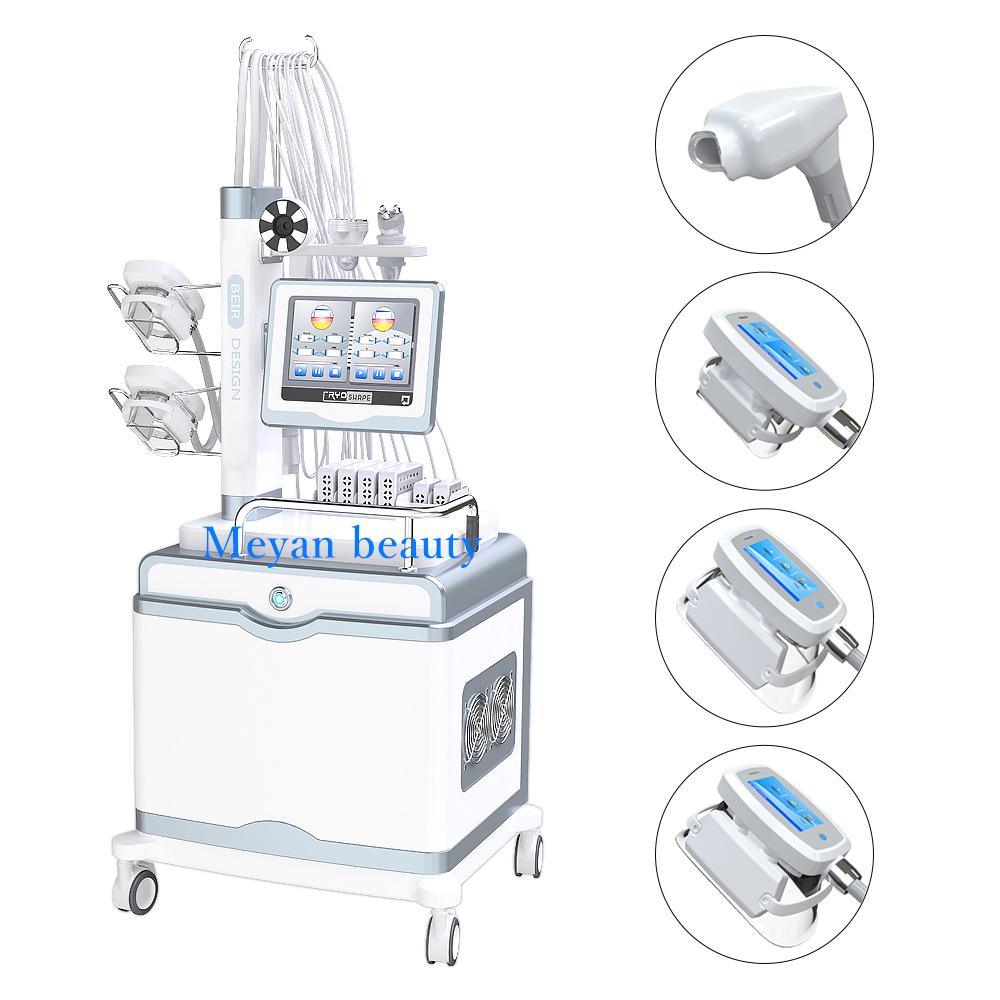 Multifunctional 4 cryotherapy +2 RF+1 Cavitation+6 Lipolaser Paddles Fat Freezing shockwave Machine
