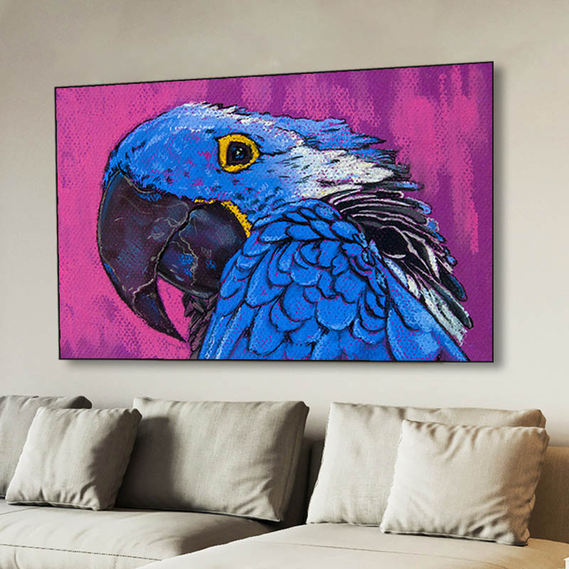 Abstract Animal Wall Art Canvas Print Blue Parrot Oil Painting Scandinavian Posters and Prints Living Room Bedroom Decor Picture
