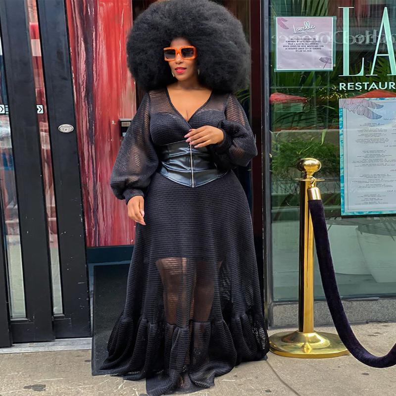 Casual Dresses Zoctuo Mesh See Though Maxi Dress Plus Size -5XL Sexy For Women Fashion Ruffles Club Party No Lining, Black
Casual Dresses Zoctuo Mesh See Though Maxi Dress Plus Size -5XL Sexy For Women Fashion Ruffles Club Party No Lining, Black