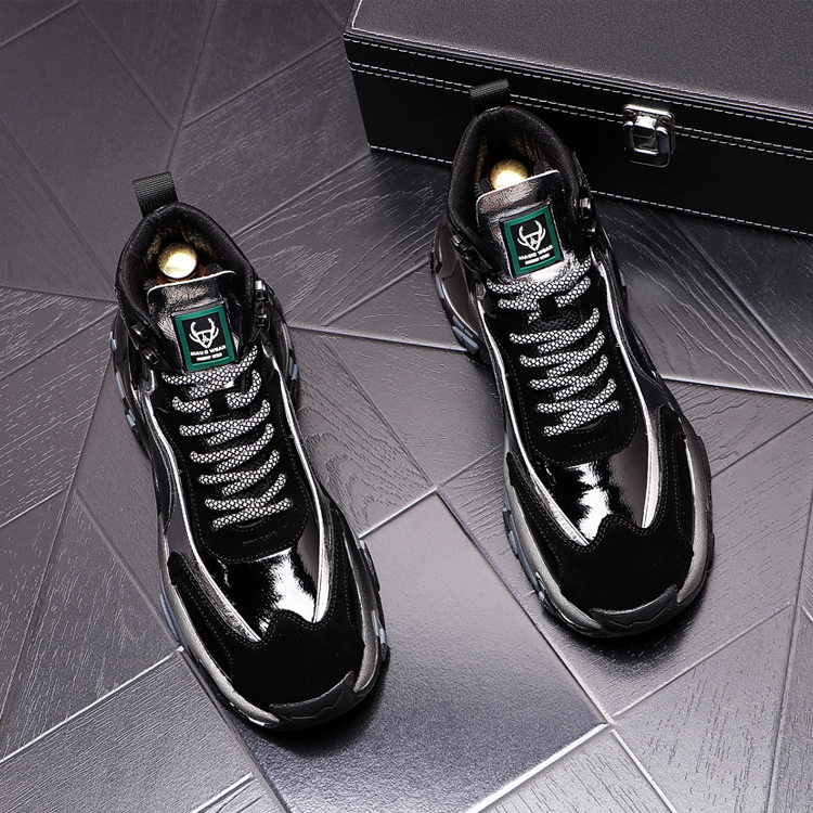 Summer Luxury Design Black Leather Casual Boots European Style High Toe Fashion vulcanized Breathable Chunky Lace-up Men Sneakers B141
Summer Luxury Design Black Leather Casual Boots European Style High Toe Fashion vulcanized Breathable Chunky Lace-up Men Sneakers B141