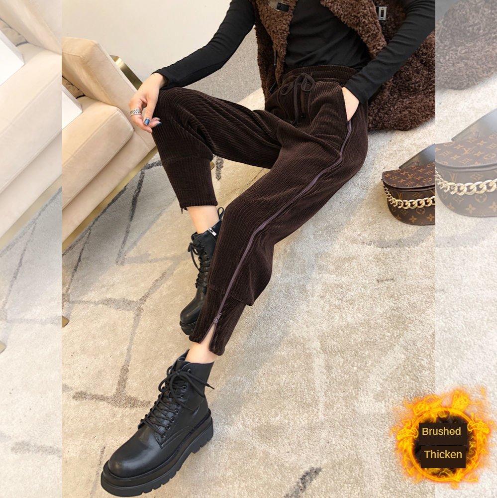 2021 New Fleece Casual Veet Women's Brown Hare Korean-style Pants High Waist Ankle-tied Design Track Sweatpants Tide 1uuy, Midweight
2021 New Fleece Casual Veet Women's Brown Hare Korean-style Pants High Waist Ankle-tied Design Track Sweatpants Tide 1uuy, Midweight