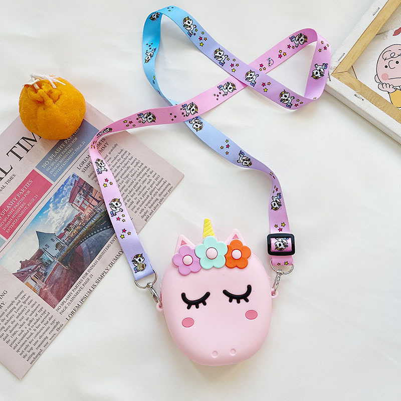 Children Bag Silicone Mini Bag Cute Cartoon Crossbody Handbag Messenger Shoulder Purse Mobile Phone for Adult Child