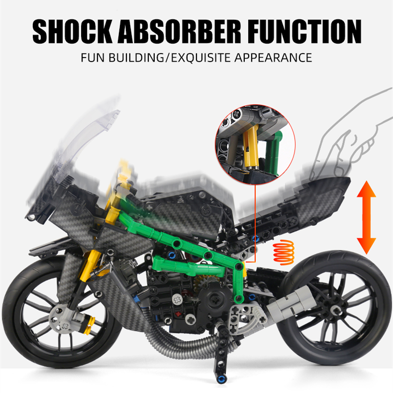 The H2R Super Racing Motorcycle Set Building Blocks MOULD KING 23002 Motorcycles Car Model Bricks Children Education Christmas Gifts Birthday Toys For