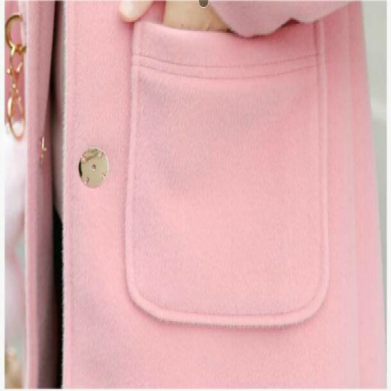 Spring and Autumn Slim with/no Accessories Winter Wool Oversize Coat for Women 210218