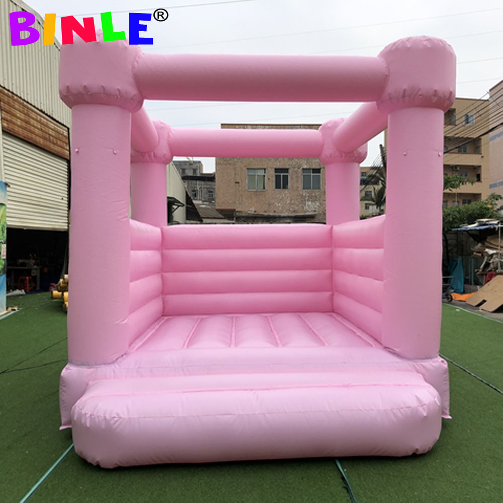 White/pink commercial inflatable wedding bounce house moonwalk air jumper bouncers for kids and adults