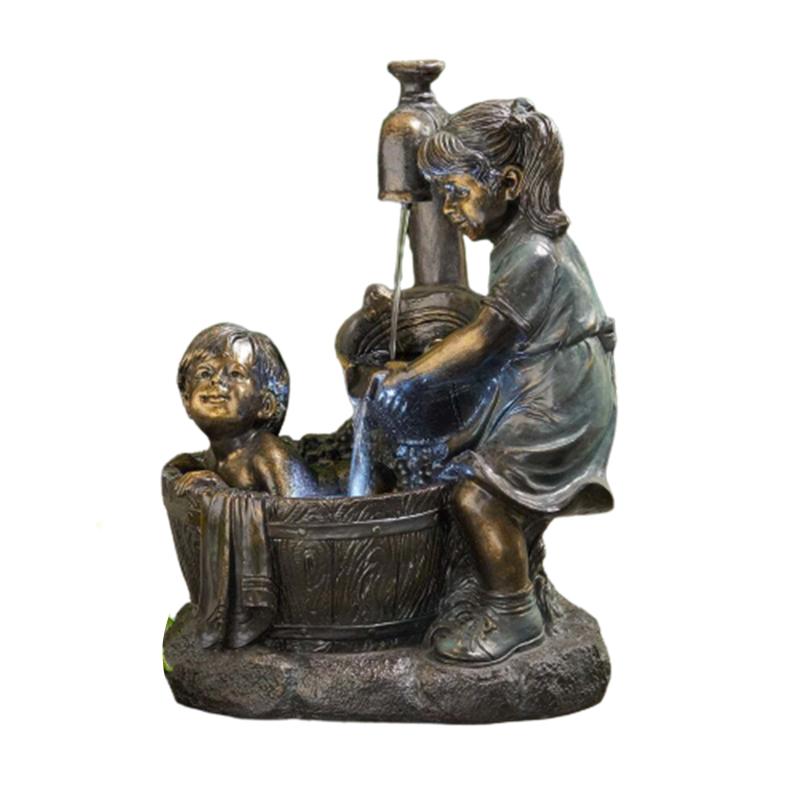 Garden Decorations Indoor/outdoor Girl And Boy Statue Resin Sculpture Yard Art Decoration Jardineria Decoracion Drop