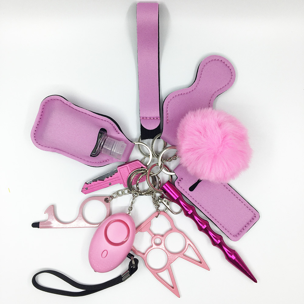 2021 New Safety Keychain for Women Set with Alarm Pom Pom Wristlet Keychain Bottle Opene Lip Balm Holder Hand Wash Holder
2021 New Safety Keychain for Women Set with Alarm Pom Pom Wristlet Keychain Bottle Opene Lip Balm Holder Hand Wash Holder