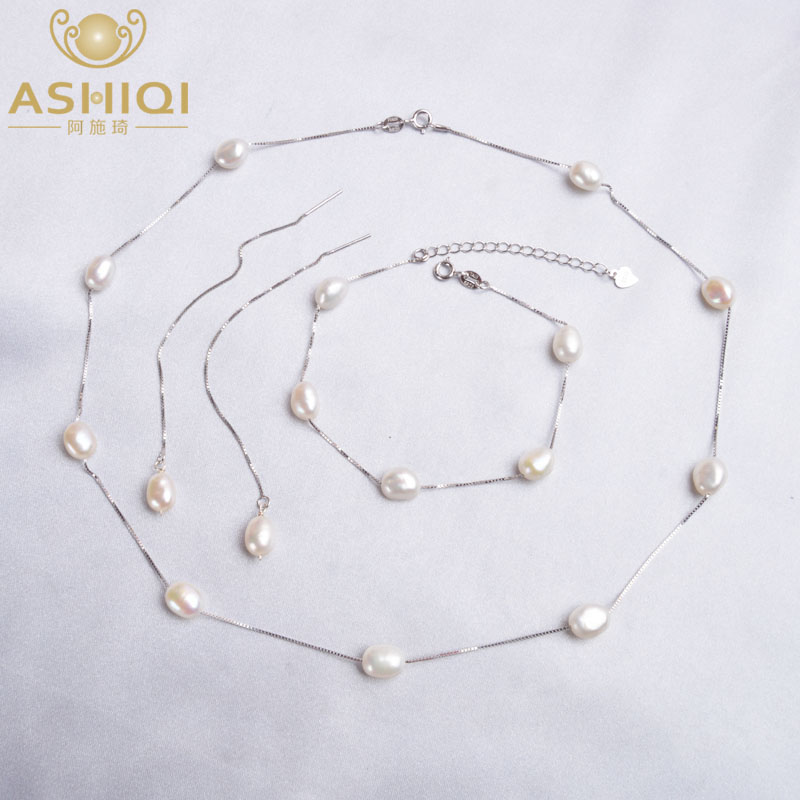 Real 925 Sterling Silver Natural Freshwater pearl Jewelry Sets Necklace Bracelet Earrings for women Fashion 2021 New
Real 925 Sterling Silver Natural Freshwater pearl Jewelry Sets Necklace Bracelet Earrings for women Fashion 2021 New