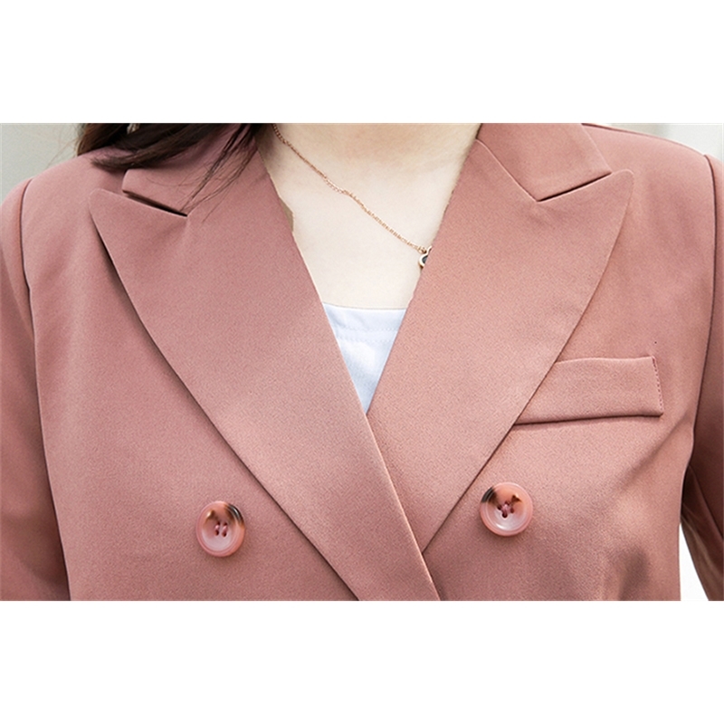 Orange Notch Lapel Lady Women Suits Set Spring and Autumn Slim Professional 2 Piece Set Suit Women's Pantsuit Customi Made T200818