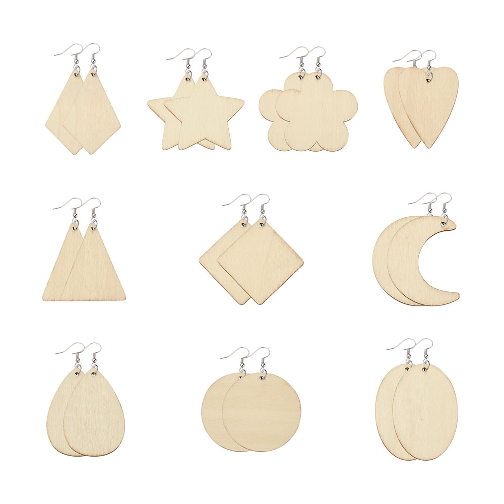 DIY Dangle Earring Making Kits Unfinished Blank Wood Pendants Brass Earring Hooks Stainless Steel Jump Ring For Jewelry Findings
DIY Dangle Earring Making Kits Unfinished Blank Wood Pendants Brass Earring Hooks Stainless Steel Jump Ring For Jewelry Findings