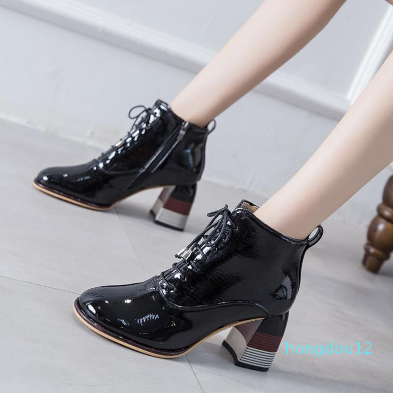 Boots Ankle Woman Round Toe Lace Up Shoes Drop Women Autumn Winter Patent Leather Fashion Zipper Square High Heels, Blue
Boots Ankle Woman Round Toe Lace Up Shoes Drop Women Autumn Winter Patent Leather Fashion Zipper Square High Heels, Blue
