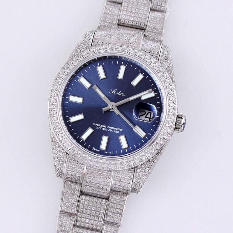 Full Diamonds Mens Watch 41mm Automatic Mechanical Watches Diamond Bezel Sapphire Waterproof WristWatches Fashion Business WristWatch, Box
Full Diamonds Mens Watch 41mm Automatic Mechanical Watches Diamond Bezel Sapphire Waterproof WristWatches Fashion Business WristWatch, Box