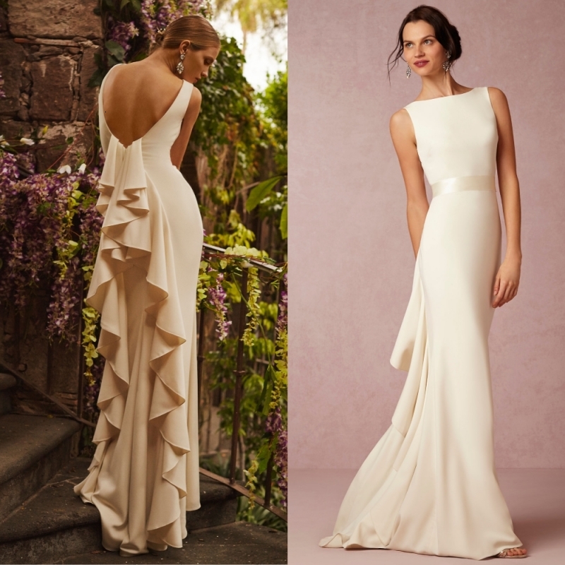 2021 New Elegant Boat Neck Backless Ruffles Satin Simple Wedding Sexy Boho Bridal Gown Vestido De Noiva Pz2p, White
2021 New Elegant Boat Neck Backless Ruffles Satin Simple Wedding Sexy Boho Bridal Gown Vestido De Noiva Pz2p, White