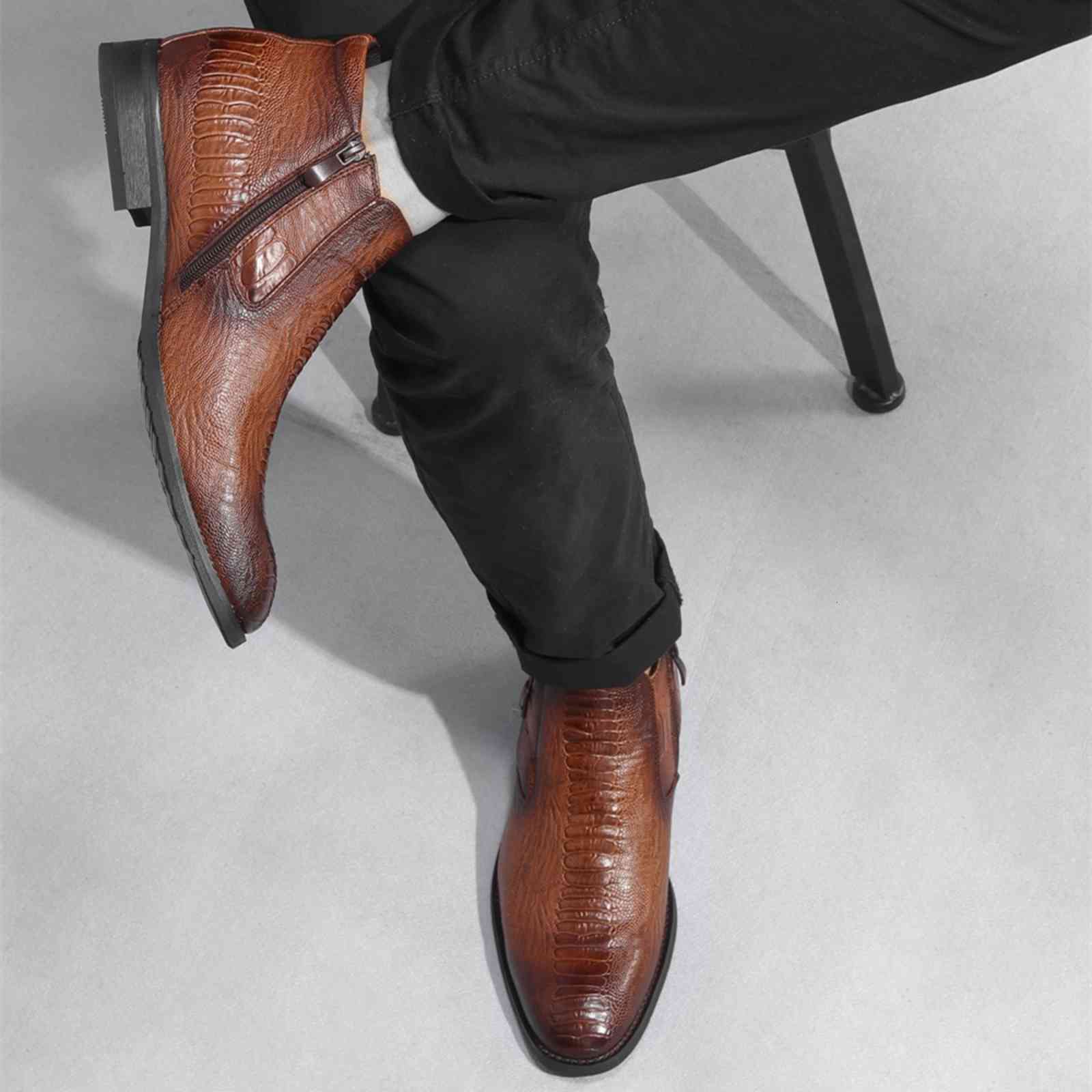 Dress Shoes 40~46 Men Boots comfortable brand fashion Ankle boots leather #KD5286C3 GM54, Black
Dress Shoes 40~46 Men Boots comfortable brand fashion Ankle boots leather #KD5286C3 GM54, Black
