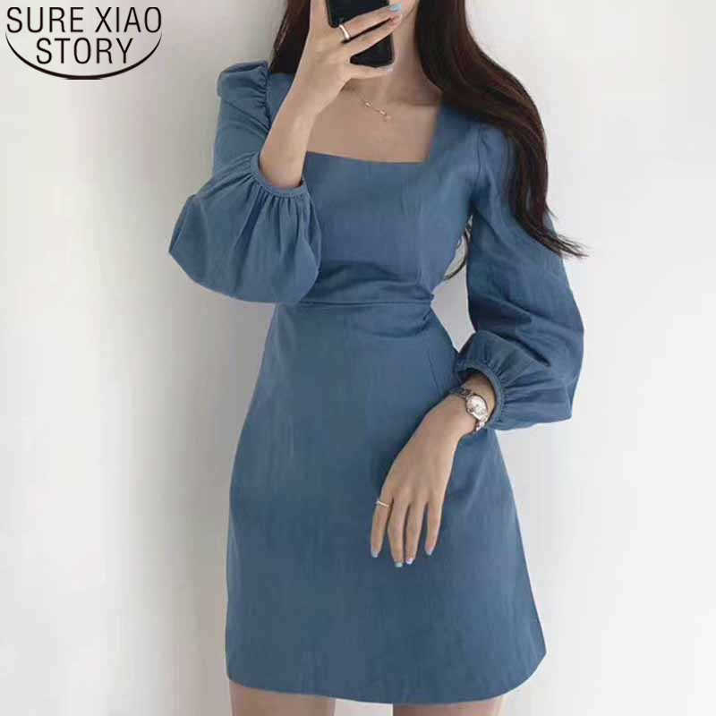 High Waist Solid Puff Sleeve Bag Hip Fashion Dress Korean Women Square Collar Expose Clavicle Slim Party Dress Vestidos 12148 210527, Light blue
High Waist Solid Puff Sleeve Bag Hip Fashion Dress Korean Women Square Collar Expose Clavicle Slim Party Dress Vestidos 12148 210527, Light blue