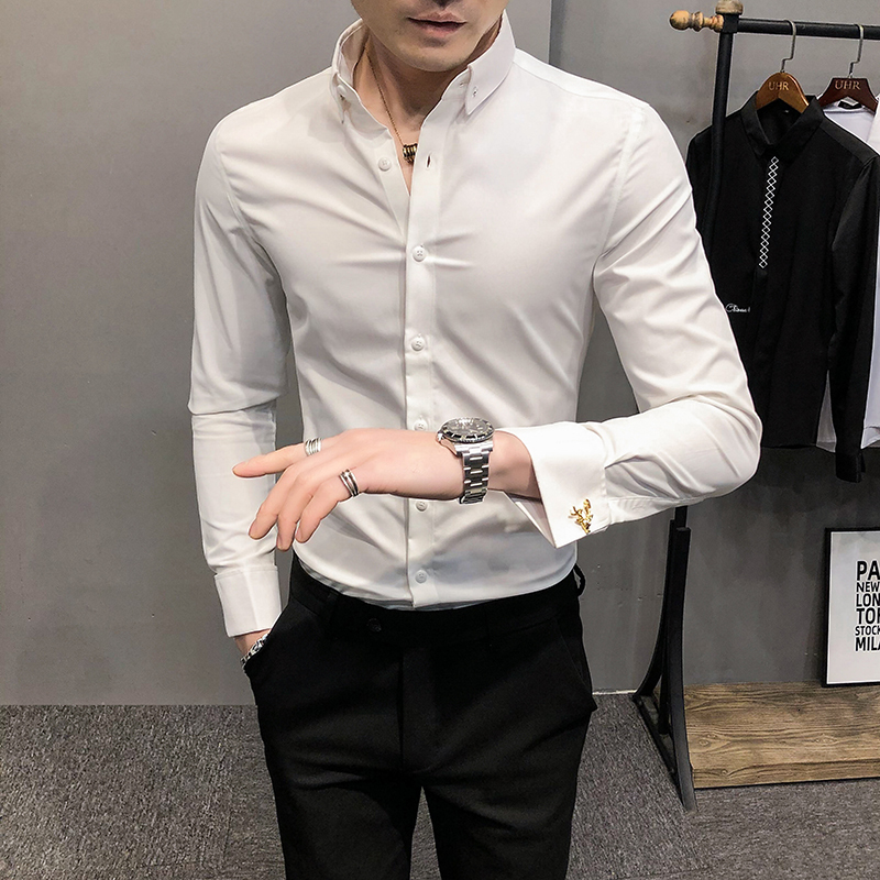 New Tamanho e 4xl-m Primavera Novo 2021 Homens Camisa De Manga Longa Simples Abotoaduras Decorao Magro Ajuste Casual Blusa Homme Formal Wear, White
New Tamanho e 4xl-m Primavera Novo 2021 Homens Camisa De Manga Longa Simples Abotoaduras Decorao Magro Ajuste Casual Blusa Homme Formal Wear, White
