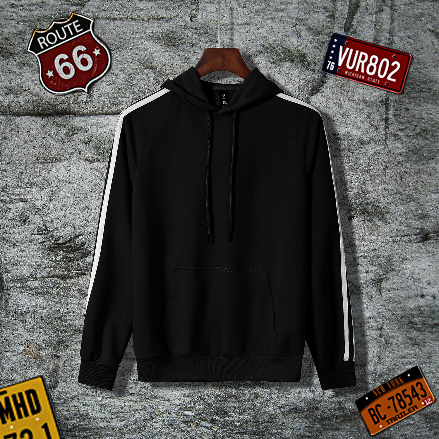 LiSENBAO Men's Hoodies Streetwear Fashion Casual Male's sweatshirt Coats Hooded Sweatshirts Men Hood Streetwear Male Black 201127